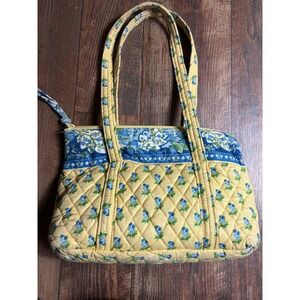 Vintage 2004 VERA BRADLEY Katherine Yellow Little Betsy Bag Floral 2 Handles Y2K